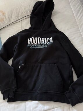 Hoodrich Kids Black Pullover Hoodie with Logo